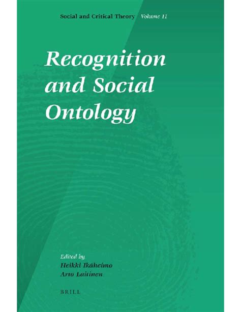 Book cover: Recognition and social ontology